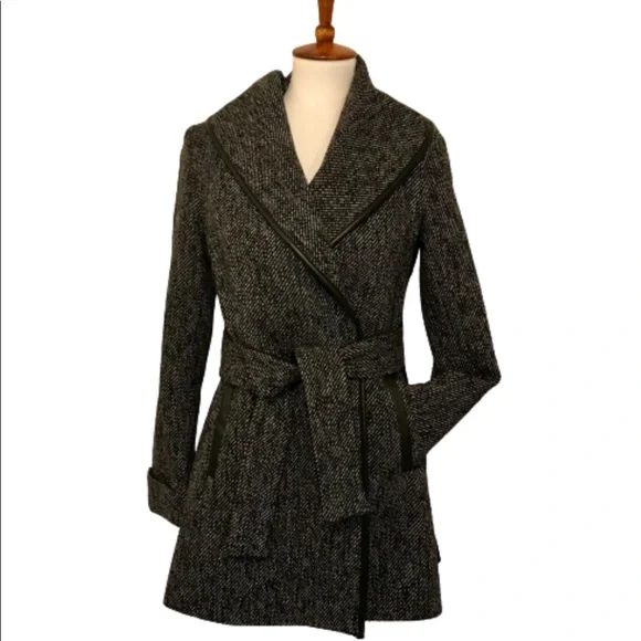 Trina Turk Jami Belted Tie Back Wool Coat Size 0 - Picture 3 of 11